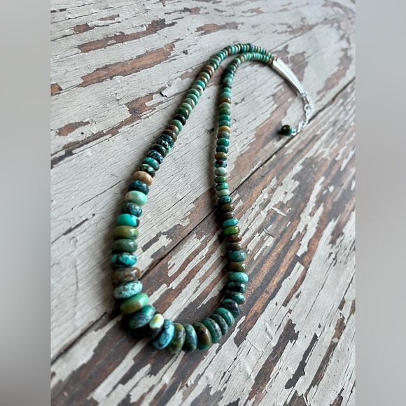 Graduated Multicolor Turquoise & Desert Pearl Necklace - Picture 2 of 4